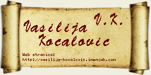 Vasilija Kočalović vizit kartica